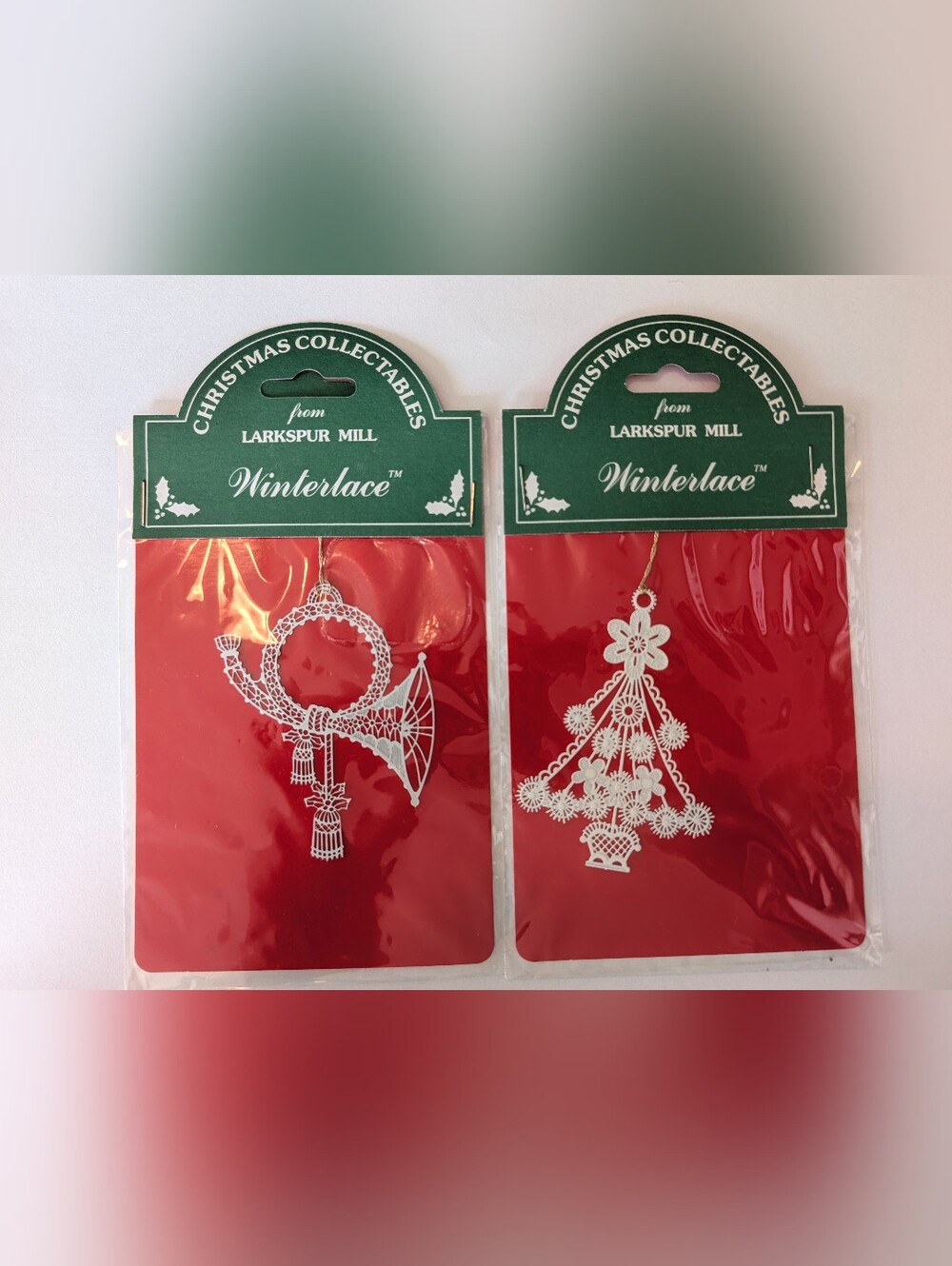 Larkspur Mill Winterlace Christmas Horn Tree Holiday Decoration Ornament NEW